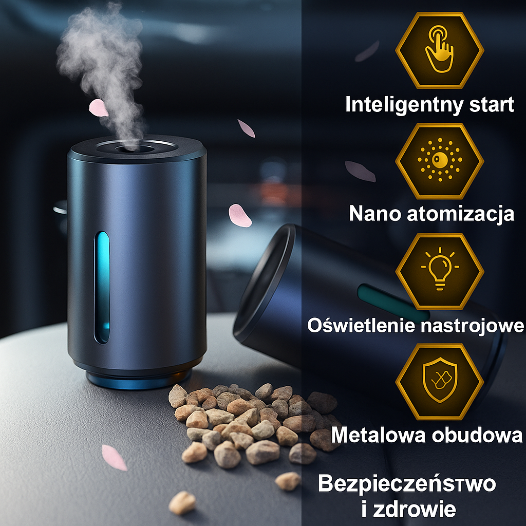 Inteligentny odświeżacz i nawilżacz powietrza do auta – Blue Ocean
